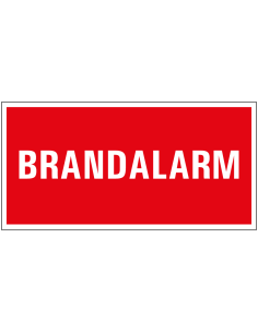 Brandalarm bord met tekst, rood wit, rechthoekig, kunststof, Nederlands