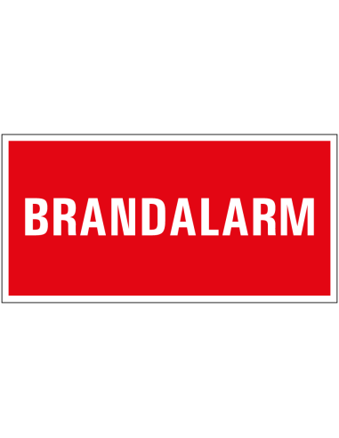 Brandalarm bord met tekst, rood wit, rechthoekig, kunststof, Nederlands