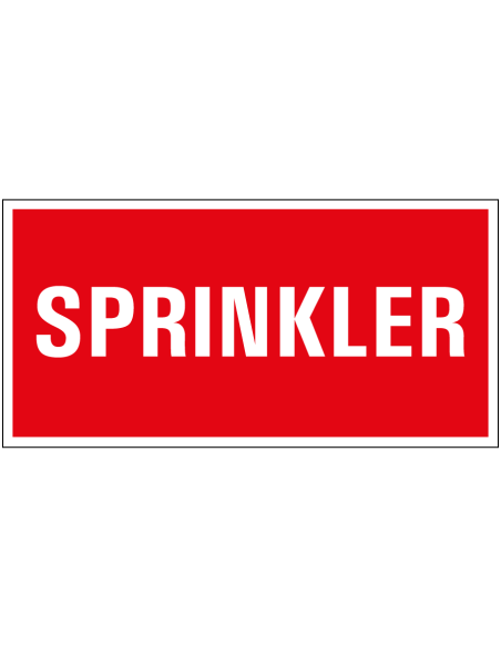 Sprinkler bord met tekst, rood wit, rechthoekig, kunststof, Nederlands