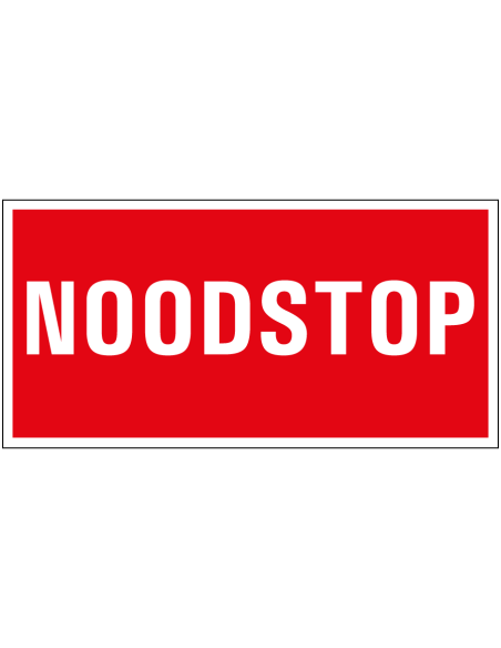 Brandbestrijding gasafsluiter bord met tekst, rood wit, rechthoekig, kunststof, Nederlands