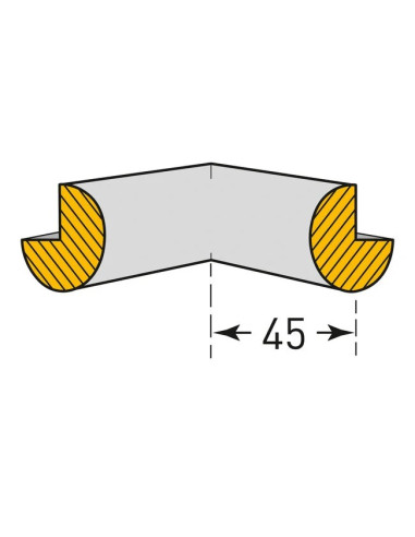 MORION binnenhoek stootrand - tweebenig - rond - zelfklevend - zwart 4