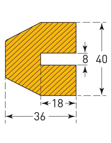 MORION profielstootrand - trapezium - geel zwart 5