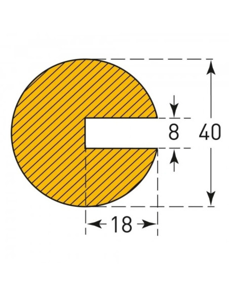 MORION profielstootrand rond - 40 mm - geel zwart 3