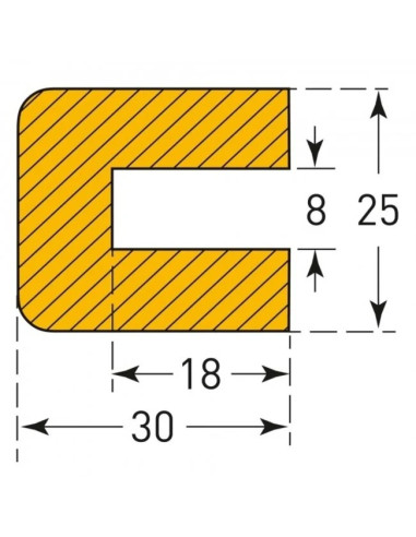 MORION profielstootrand - rechthoek - 25 x 30 mm - geel zwart 3