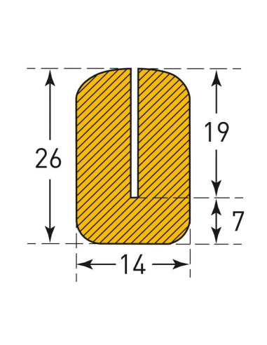 MORION stootrand - L profiel - 26x26x7 - 160° - zelfklevend - 5000 mm - geel zwart 4