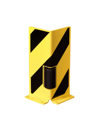 BLACK BULL hoekbeschermer met geleiderol - 400 x 160 mm - zwart geel gecoat 1