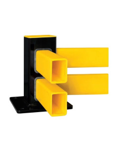 BLACK BULL vangrail HYBRID - hoekpaal - zwart gecoat 1