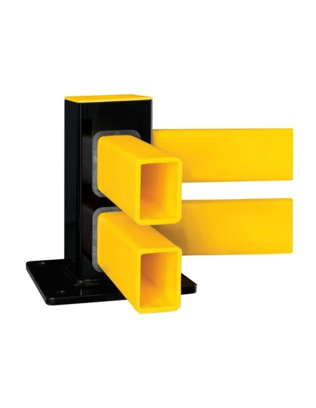 BLACK BULL vangrail HYBRID - hoekpaal - zwart gecoat 1