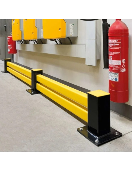 BLACK BULL vangrail HYBRID - hoekpaal - zwart gecoat 2