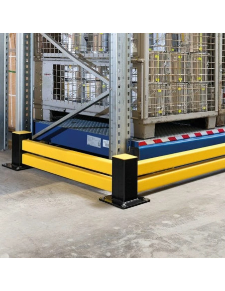 BLACK BULL vangrail HYBRID - hoekpaal - zwart gecoat 3