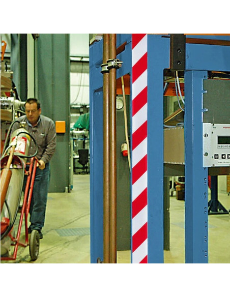 niet-reflecterende waarschuwingsmarkering rood wit - zelfklevend - 60 mm 4