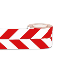 reflecterende waarschuwingsmarkering rood wit - zelfklevend - 50 mm - 25 m 1
