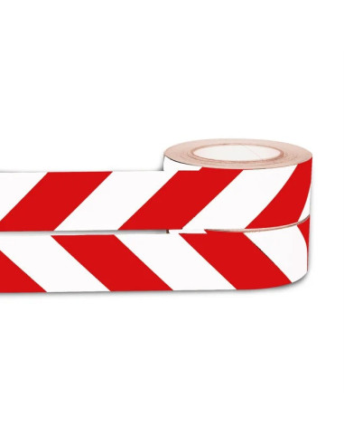 reflecterende waarschuwingsmarkering rood wit - zelfklevend - 50 mm - 25 m 1