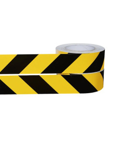 reflecterende waarschuwingsmarkering geel zwart - zelfklevend - 50 mm - 25 m 1