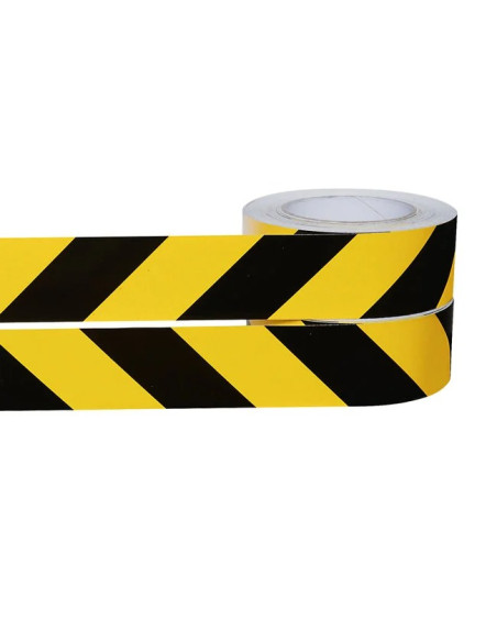 reflecterende waarschuwingsmarkering geel zwart - zelfklevend - 50 mm - 25 m 1