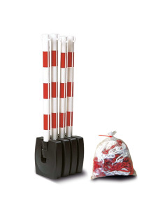 GUARDA -Flex set kettingpalen met inklapbare voet - rood wit 1