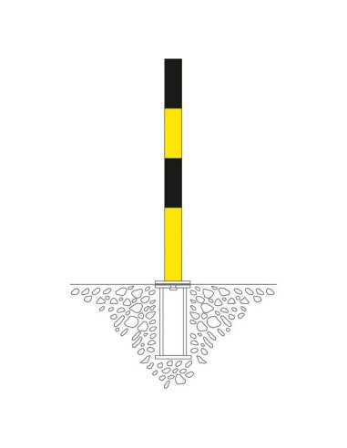 PARAT B afzetpaal + grondhuls - 1 kettingoog - geel zwart 5