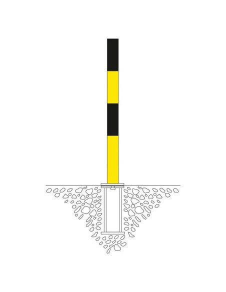 PARAT B afzetpaal + grondhuls - 1 kettingoog - geel zwart 5