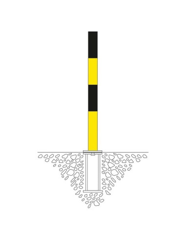 PARAT B afzetpaal + grondhuls - 2 kettingogen - geel zwart 5