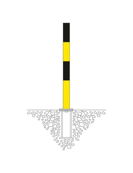 PARAT B afzetpaal + grondhuls - 2 kettingogen - geel zwart 5