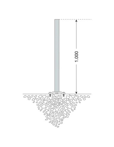 PARAT B afzetpaal + voetplaat - geen kettingogen - verzinkt 3