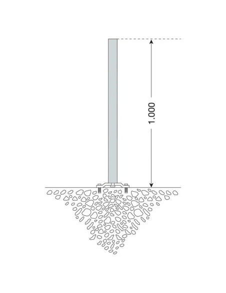 PARAT B afzetpaal + voetplaat - geen kettingogen - verzinkt 3