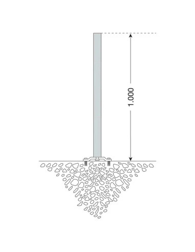 PARAT B afzetpaal + voetplaat - 1 kettingoog - verzinkt 3
