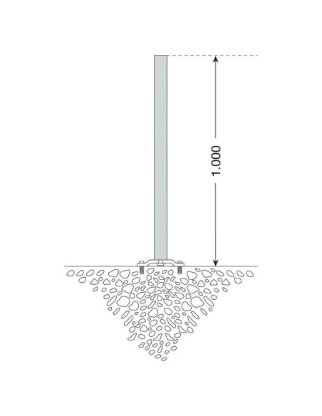 PARAT B afzetpaal + voetplaat - 2 kettingogen - verzinkt 3