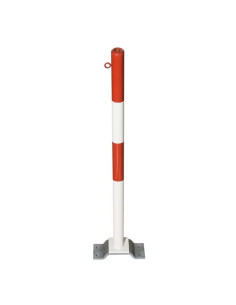 PARAT B afzetpaal + voetplaat - 1 kettingoog - rood wit 1