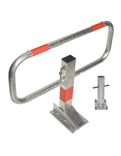 SESAM - Privaat parkeerbeugel op voetplaat - verzinkt met rode banden 1