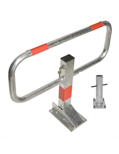 SESAM - Privaat parkeerbeugel op voetplaat - verzinkt met rode banden 1