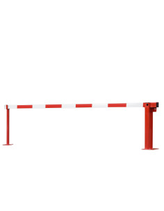 COMPACT slagboom met vaste steun - gasdrukveer - rood wit 1