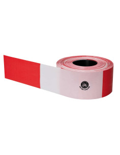 MORION afzetlint gerecycleerd polyethyleen - 80 mm - 500 m - rood wit 1