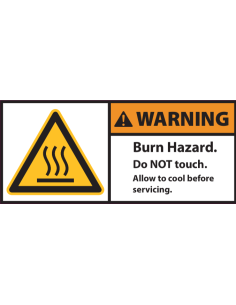 Burn Hazard Waarschuwingssticker warm oppervlak