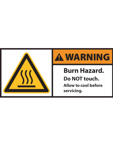Burn Hazard Waarschuwingssticker warm oppervlak