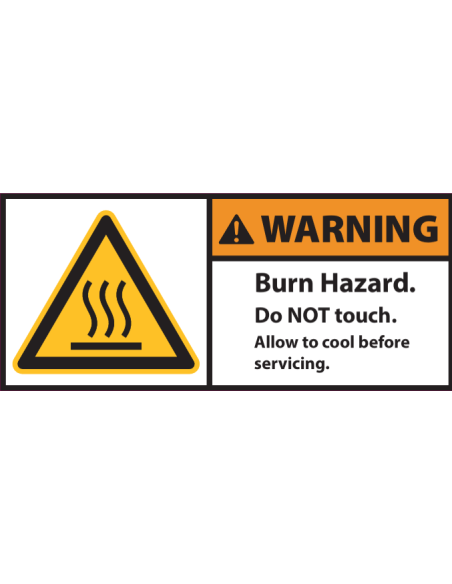 Burn Hazard Waarschuwingssticker warm oppervlak