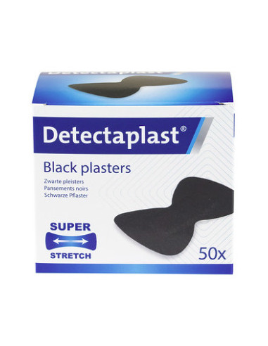 Super Stretch Textielpleisters - 38 x 68 mm - Vlinder - 50 stuks - Zwart 1