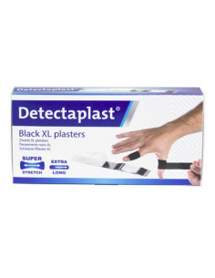 Super Stretch Textielpleisters Vinger - 120 x 20 mm - 50 stuks - Zwart 1