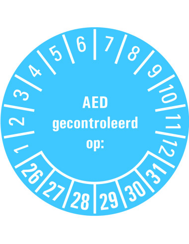AED gecontroleerd op keuringssticker 26-31 - vel 1