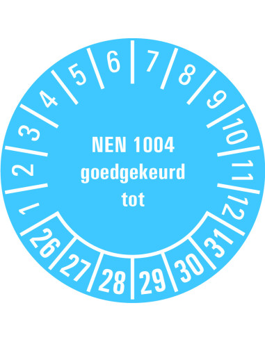 NEN 1004 keuringssticker 26-31 - vel