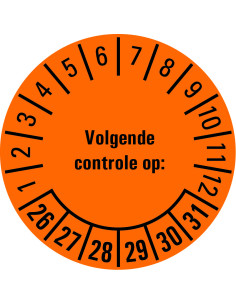 Volgende controle op sticker 26-31 - vel