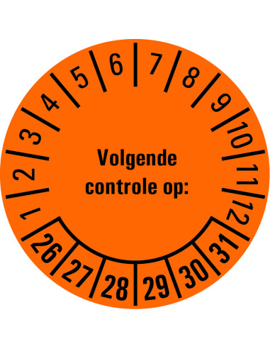 Volgende controle op sticker 26-31 - vel