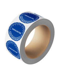 Vervaldatum keuringssticker 26-31 - 25 meter op rol - Blauw