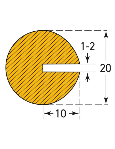 MORION Profielstootrand - rond Ø 20 mm - 1000 mm - geel/zwart kopen?