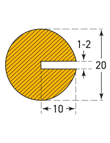 MORION Profielstootrand - Rond Ø 20 mm - Geel Zwart 2
