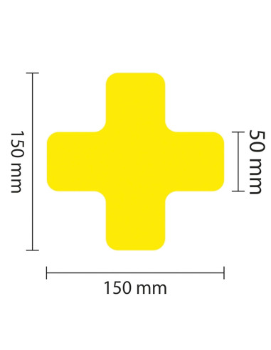 Vloermarkering Kruisprofiel - Geel - Set Van 25 Stuks 1