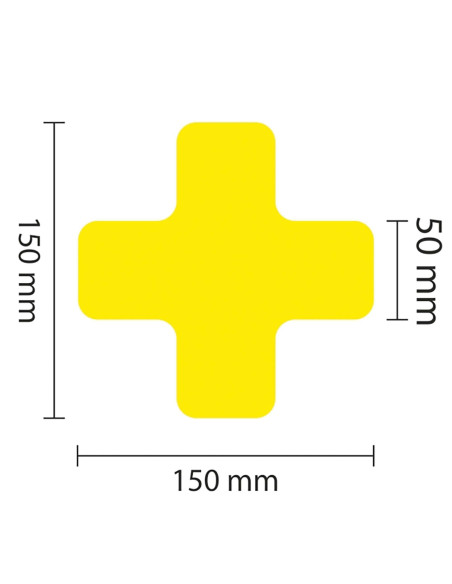 Vloermarkering Kruisprofiel - Geel - Set Van 25 Stuks 1