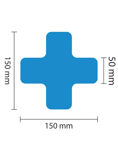 vloermarkering kruisprofiel - blauw - set van 25 stuks 1
