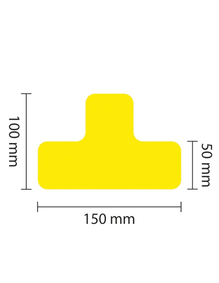 Vloermarkering T-Profiel - Geel - Set Van 25 Stuks 1