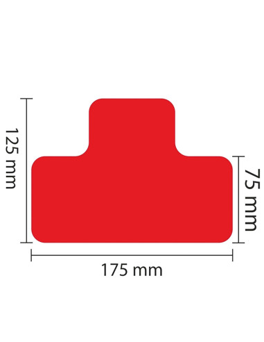 Vloermarkering T-Profiel - Rood - Set Van 25 Stuks 1
